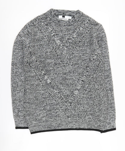 Topman Men's Grey V-Neck Pullover Jumper, Size S