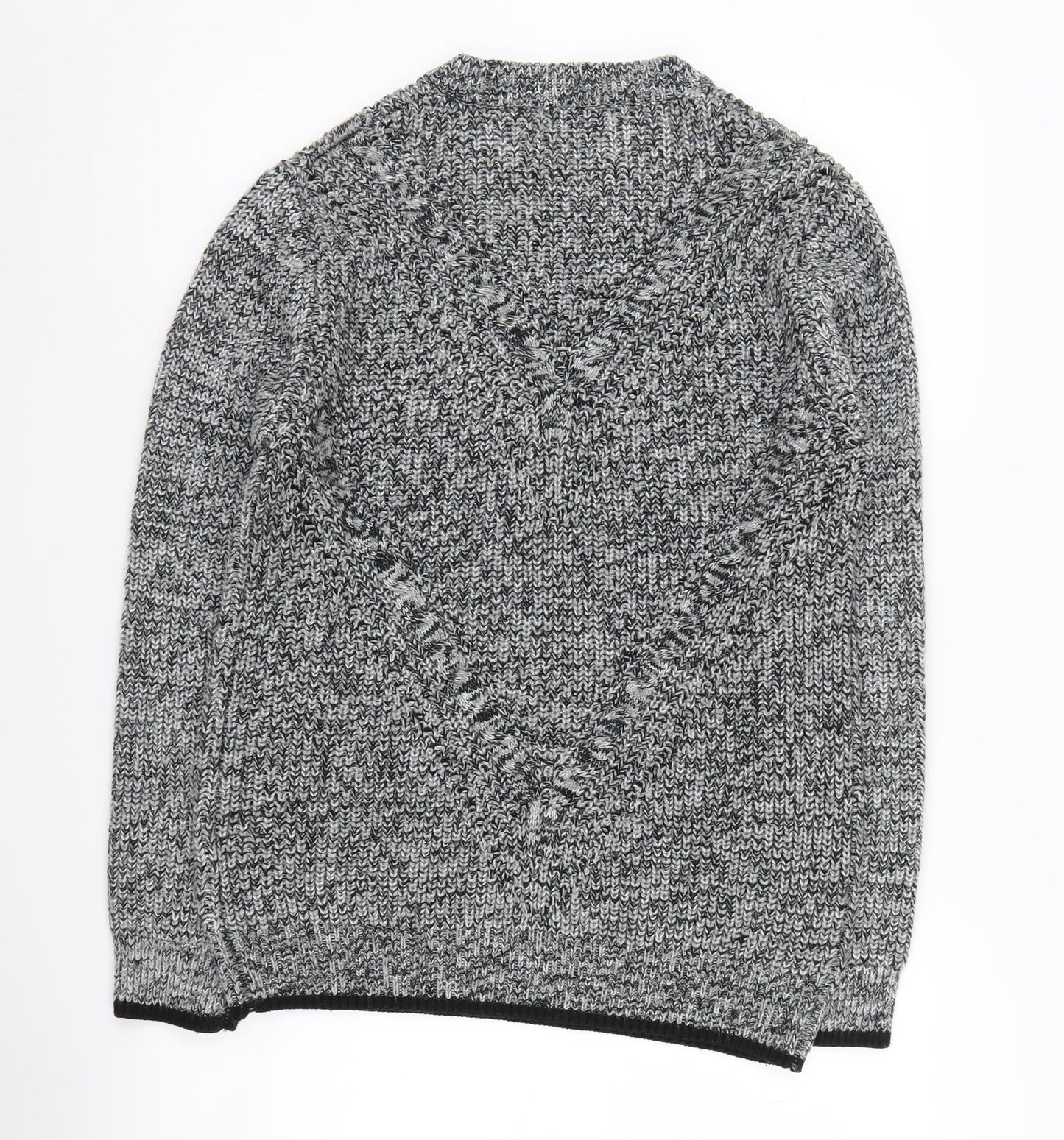 Topman Men's Grey V-Neck Pullover Jumper, Size S