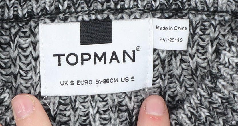 Topman Men's Grey V-Neck Pullover Jumper, Size S