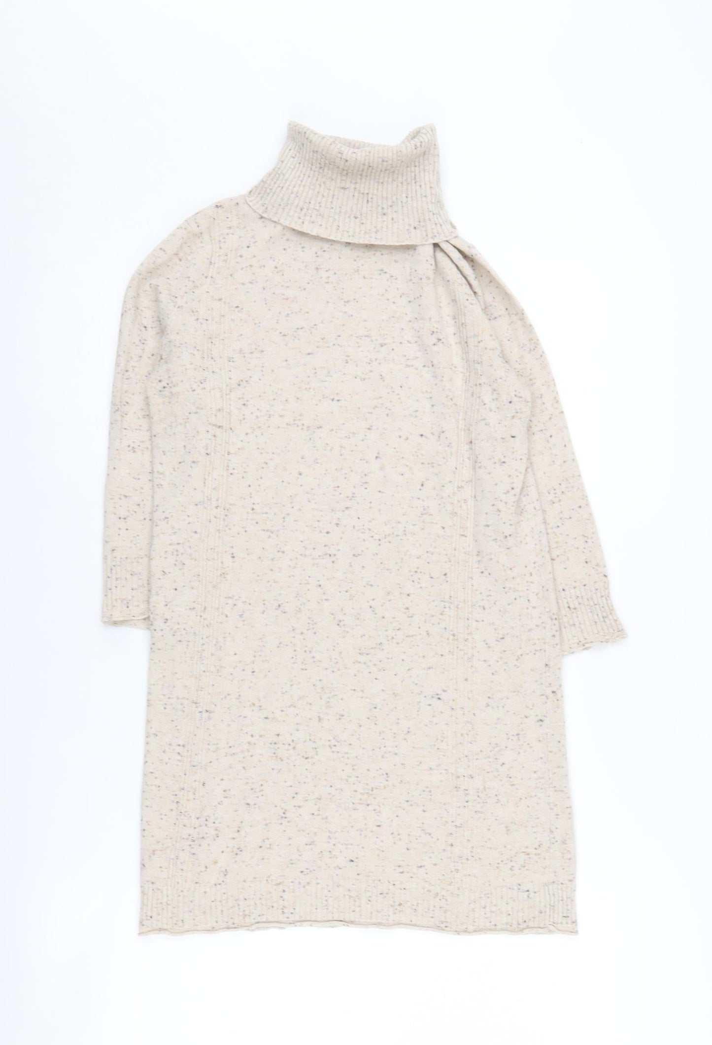 Womens UK Size 10 Mango Beige Tunic Jumper