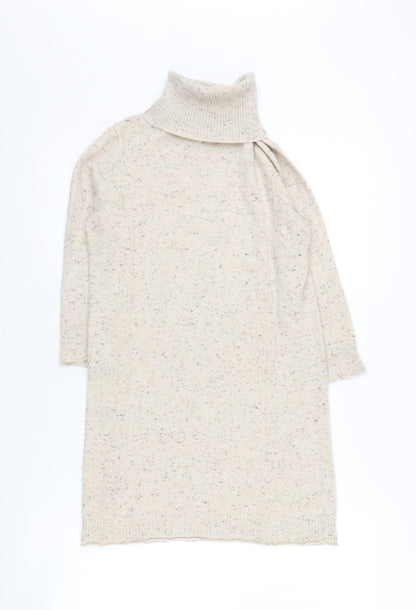 Womens UK Size 10 Mango Beige Tunic Jumper