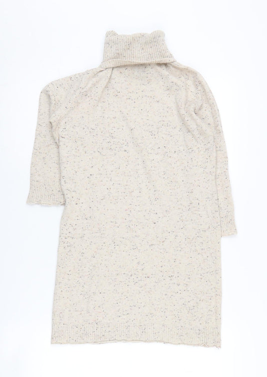 Womens UK Size 10 Mango Beige Tunic Jumper
