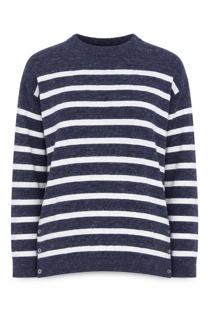FatFace Women's Blue Striped Pullover Jumper, Size 6