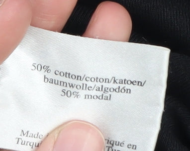 Laura Ashley Women's Black Boat Neck T-Shirt Size 14