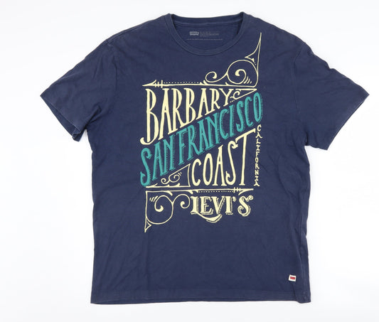 Levi's Men's Blue XL Graphic Tee San Francisco Coast