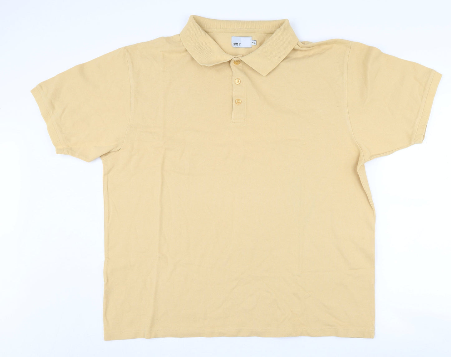 Zantos Men's Beige 2XL Polo Short Sleeve Cotton