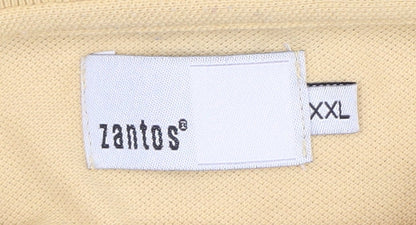 Zantos Men's Beige 2XL Polo Short Sleeve Cotton