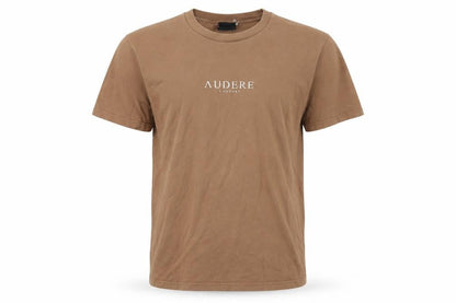 AUDERE COUTURE Men's Brown Crew Neck T-Shirt M