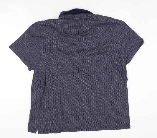 Jasper Conran Men's Blue XL Short Sleeve Polo