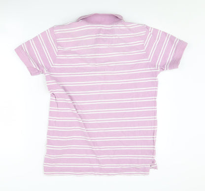 Crew Clothing Men's Pink Striped Polo Shirt - M