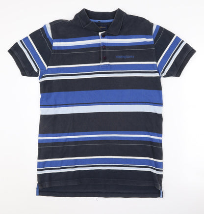Henri Lloyd Men's Blue Striped Polo Shirt L