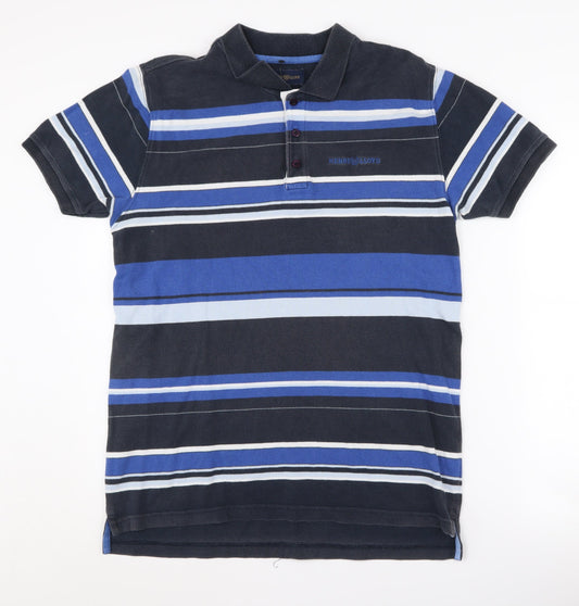 Henri Lloyd Men's Blue Striped Polo Shirt L