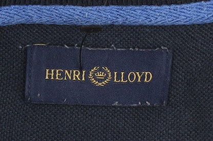 Henri Lloyd Men's Blue Striped Polo Shirt L