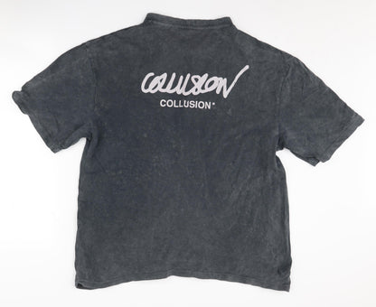 Mens UK Size M COLLUSION Black  T-Shirt
