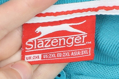 Slazenger Men's 2XL Blue Polo Shirt Short Sleeve