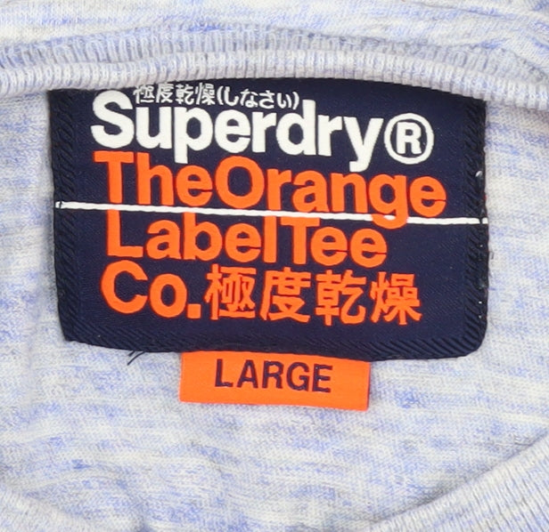 Superdry Men's Blue T-Shirt L Jersey Crew Neck