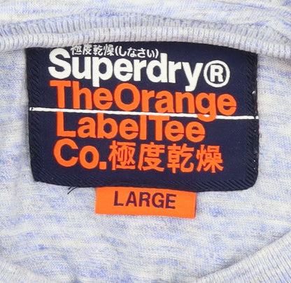Superdry Men's Blue T-Shirt L Jersey Crew Neck