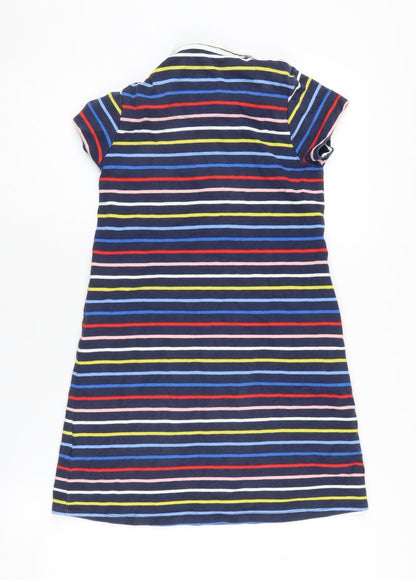 Maine New England Girls Striped Collared T-Shirt Dress, 9-10 Yrs