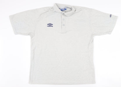 Umbro Men's Grey Polo Shirt L Casual Sportswear