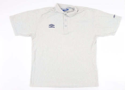 Umbro Men's Grey Polo Shirt L Casual Sportswear