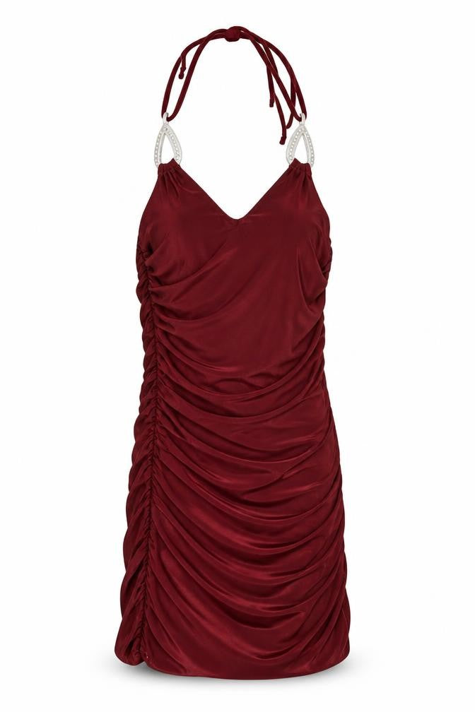KIAH Women's Red Ruched Dress Size 8