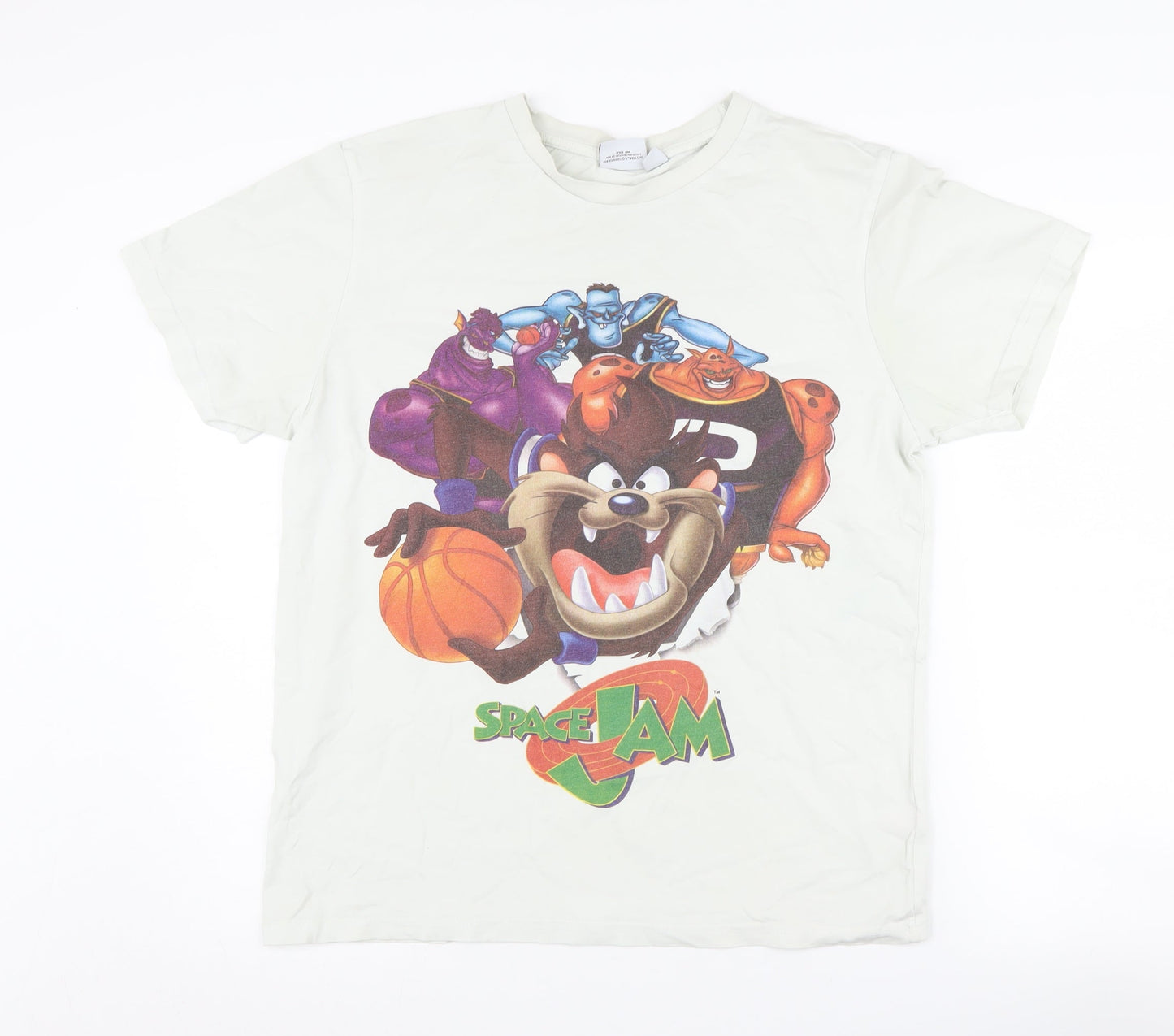 Space Jam Men's White T-Shirt, Small, Graphic Print