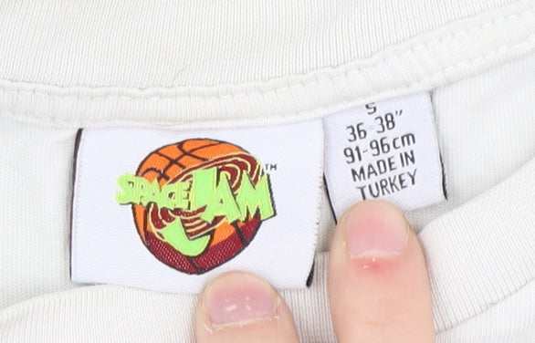 Space Jam Men's White T-Shirt, Small, Graphic Print