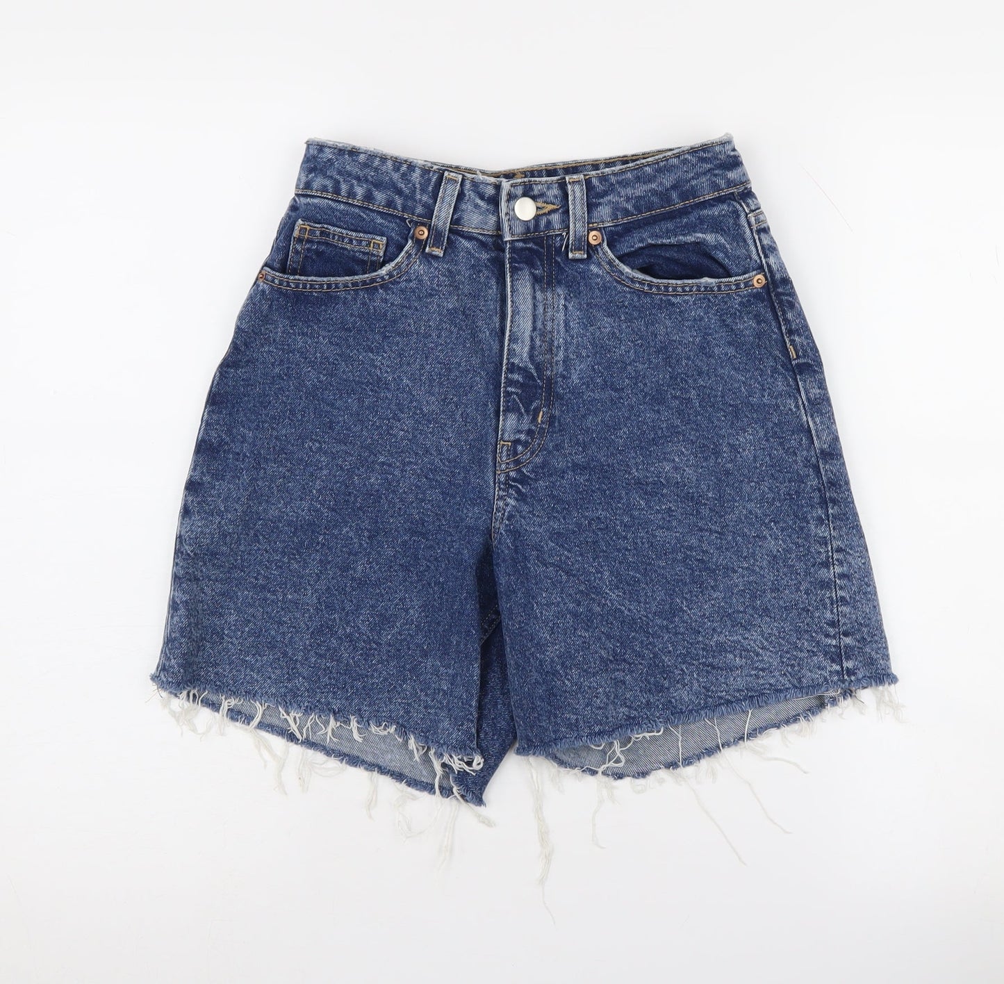 H&M Women's Blue Cut-Off Denim Shorts, Size 6
