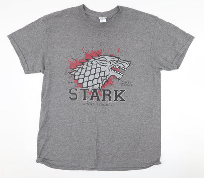 Unisex Adults UK Size L Game Of Thrones Grey  T-Shirt