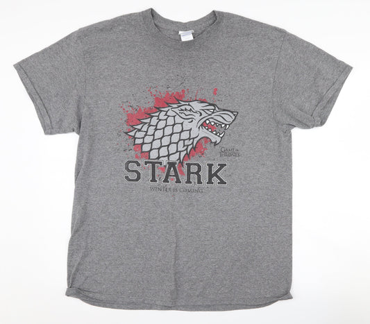Unisex Adults UK Size L Game Of Thrones Grey  T-Shirt