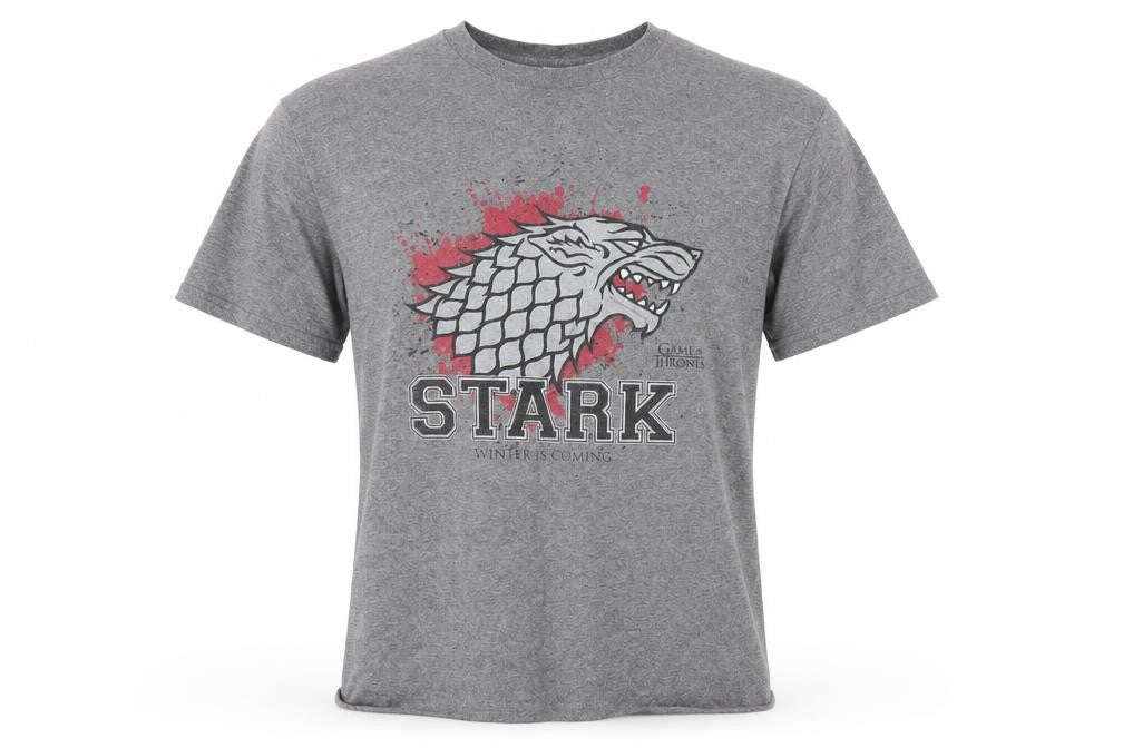 Front view of Game of Thrones Stark Grey T-Shirt L unisex