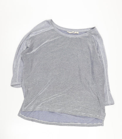 Christian Siriano Women's Blue Striped Pullover Jumper L