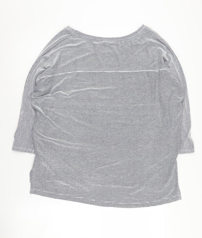 Christian Siriano Women's Blue Striped Pullover Jumper L