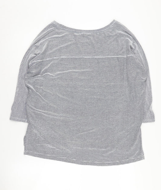 Christian Siriano Women's Blue Striped Pullover Jumper L