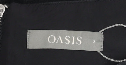 Oasis Women's Black Tulip Skirt Size 8 Floral Bow