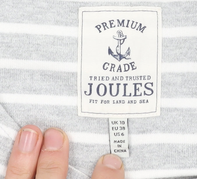 Womens UK Size 10 Joules Grey Basic T-Shirt