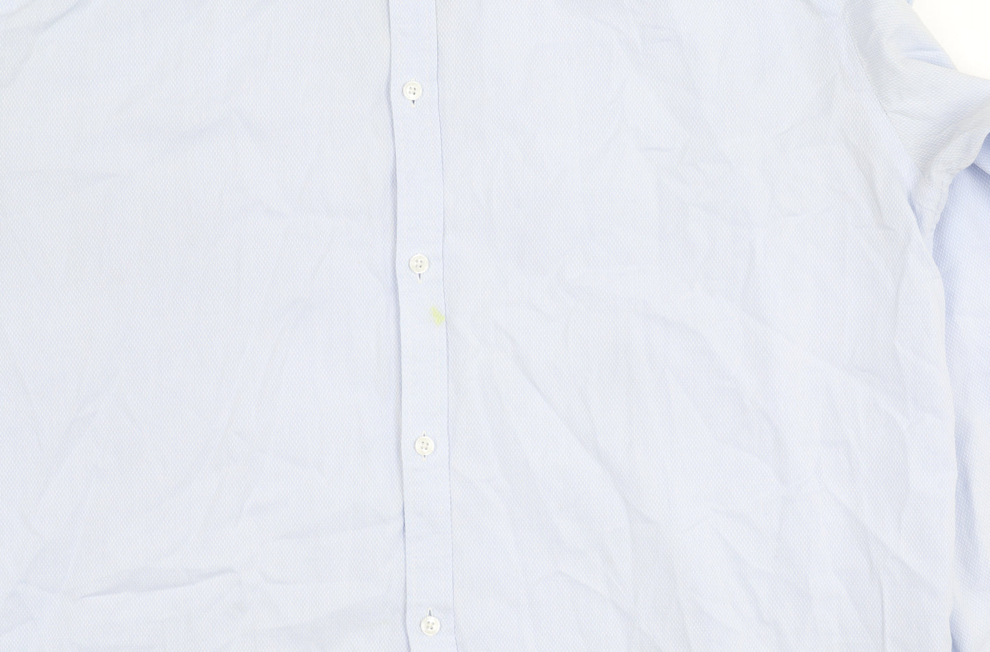 Racing Green Men's Blue Cotton Button-Up Shirt 17.5