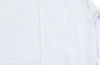 Racing Green Men's Blue Cotton Button-Up Shirt 17.5