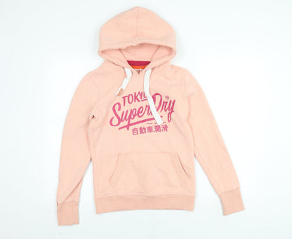 Womens UK Size XS Superdry Pink Pullover Hoodie