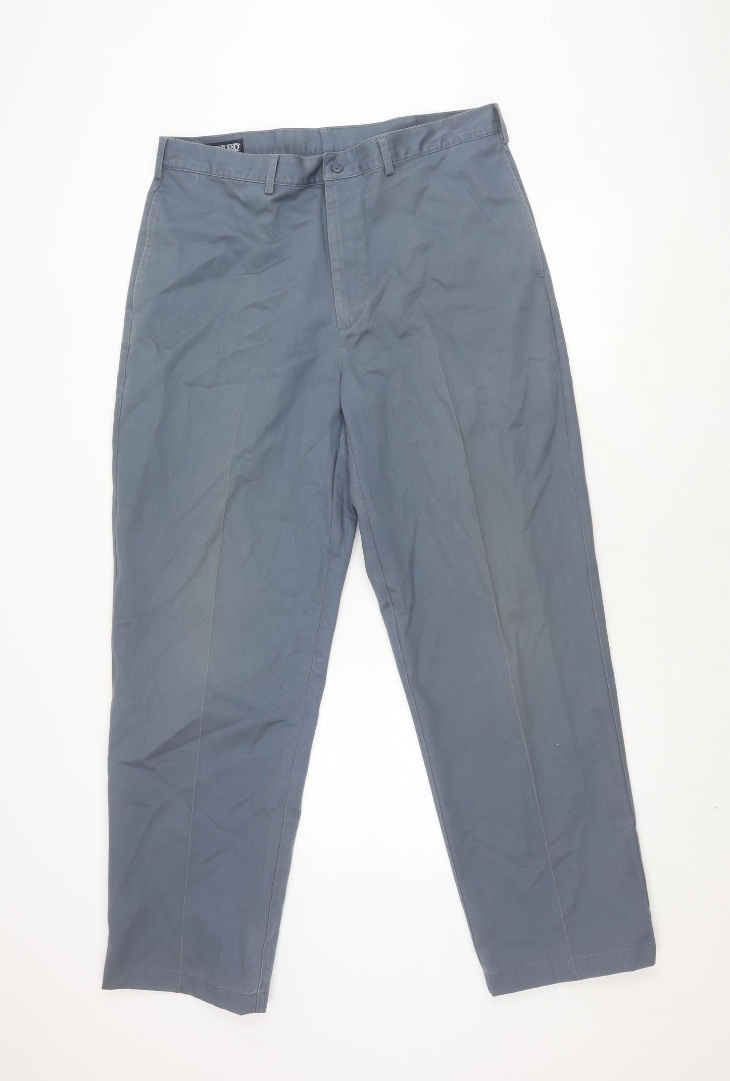 Lands' End Men's Grey Chino Trousers Size L Straight Fit