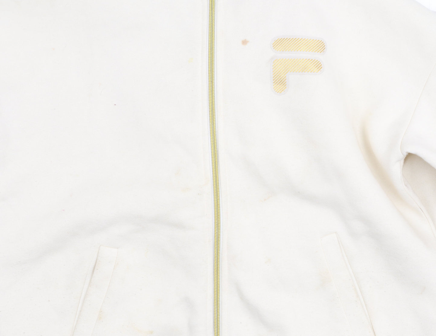 Fila Unisex Ivory Full Zip Hoodie XS
