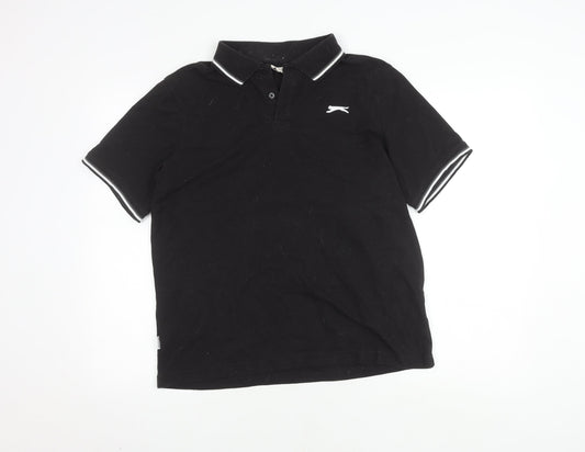 Slazenger Men's Black Polo Shirt M Short Sleeve