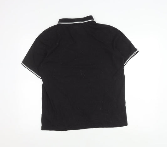 Slazenger Men's Black Polo Shirt M Short Sleeve