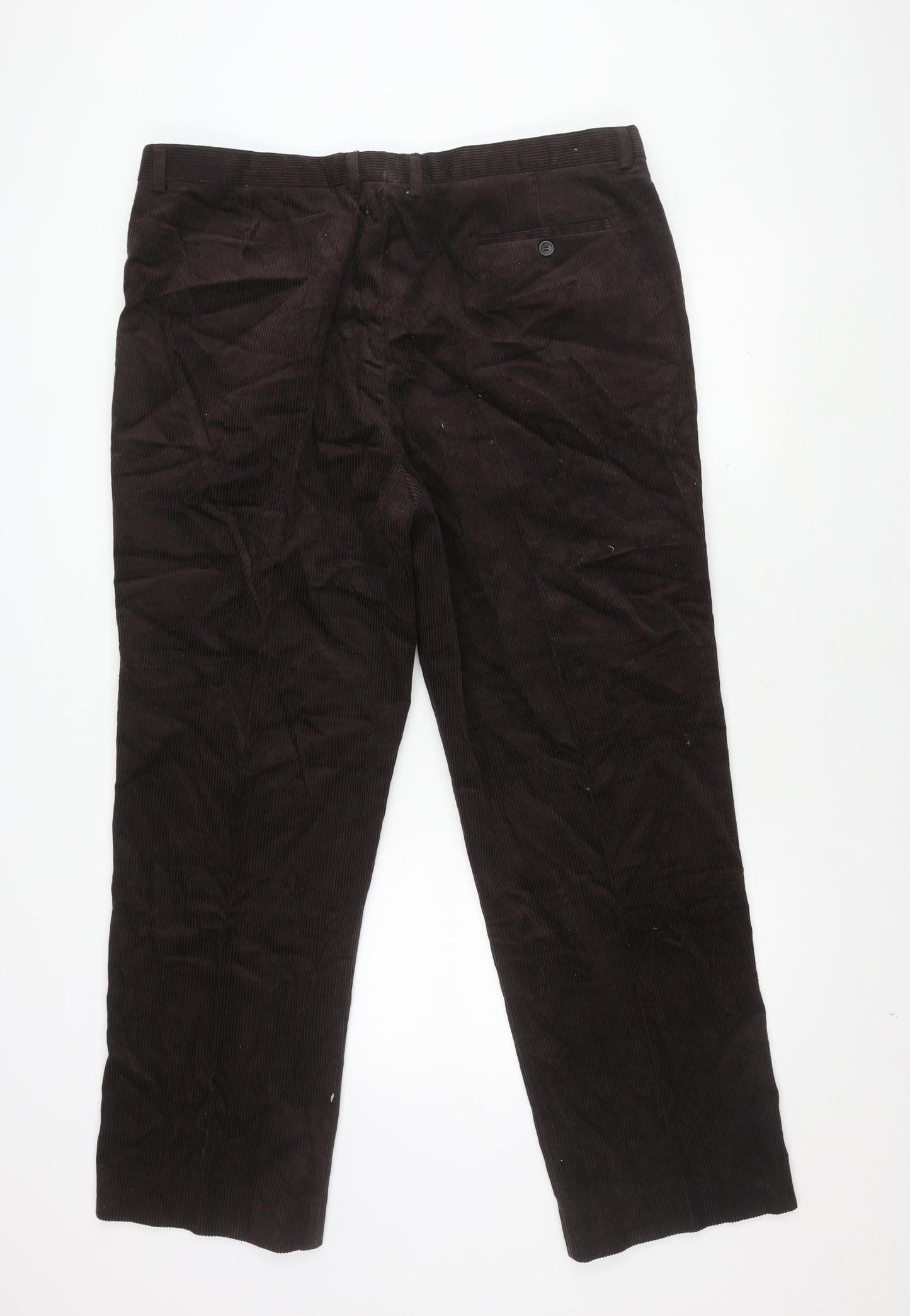 Greenwoods Men's Black Corduroy Trousers, 42in Waist