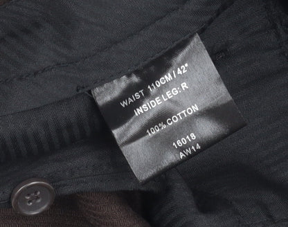 Greenwoods Men's Black Corduroy Trousers, 42in Waist