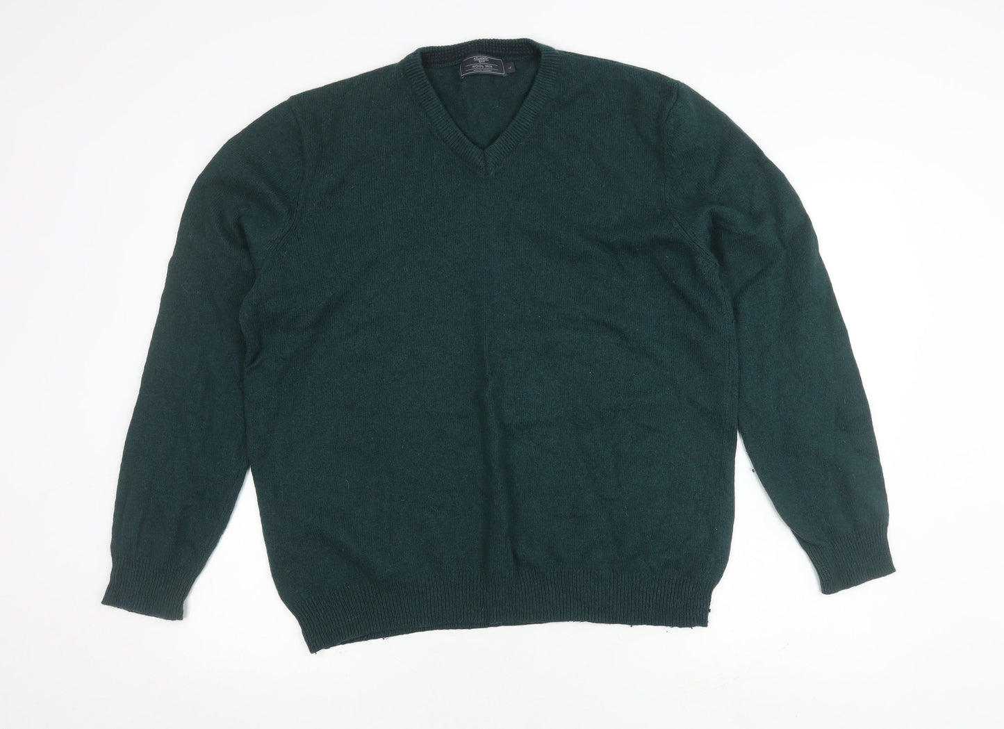 Atlantic Bay Men's Green Wool Pullover Jumper - L
