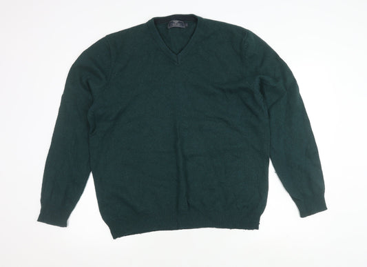 Atlantic Bay Men's Green Wool Pullover Jumper - L