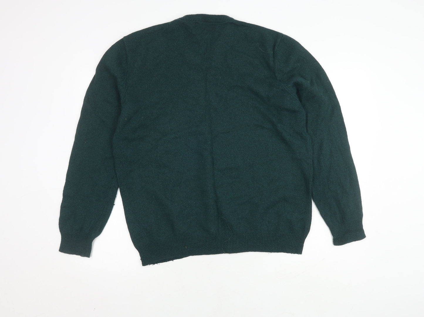 Atlantic Bay Men's Green Wool Pullover Jumper - L