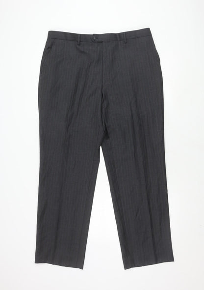 Greenwoods Elite Men's Black Wool Trousers Size L
