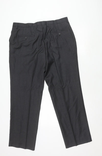 Greenwoods Elite Men's Black Wool Trousers Size L